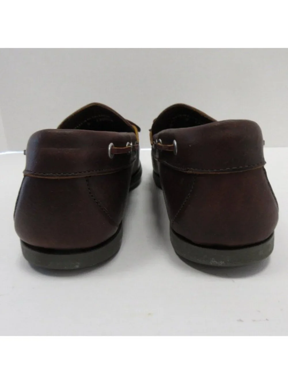 LL Bean Boat Shoes 11 D Dark Loafer Leather Moccasin Slip On Classic